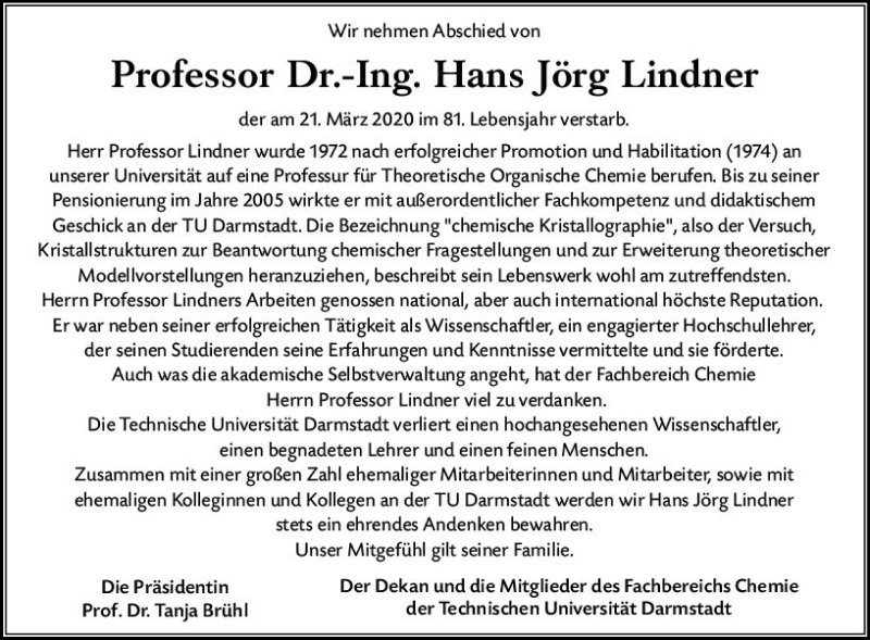  Traueranzeige für Hans Jörg Lindner vom 04.04.2020 aus vrm-trauer