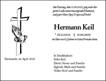 Traueranzeige von Hermann Keil von vrm-trauer