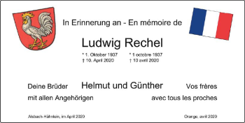 Traueranzeige von Ludwig Rechel von vrm-trauer