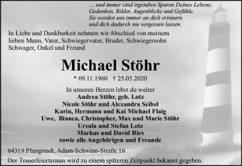 Traueranzeige von Michael Stöhr von vrm-trauer