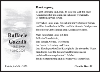 Traueranzeige von Raffaele Gazzilli von vrm-trauer