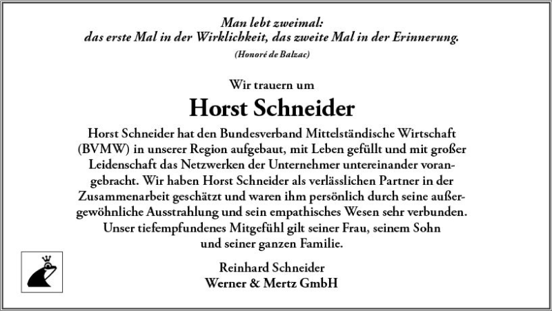  Traueranzeige für Horst Schneider vom 23.05.2020 aus vrm-trauer