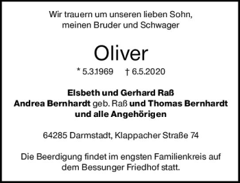 Traueranzeige von Oliver  von vrm-trauer
