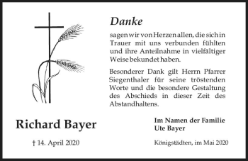 Traueranzeige von Richard Bayer von vrm-trauer