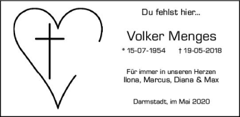 Traueranzeige von Volker Menges von vrm-trauer