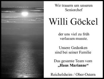 Traueranzeige von Willi Göckel von vrm-trauer