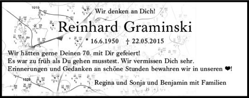  Traueranzeige für Reinhard Graminski vom 20.06.2020 aus vrm-trauer