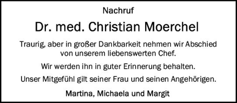  Traueranzeige für Christian Moerchel vom 15.07.2020 aus vrm-trauer