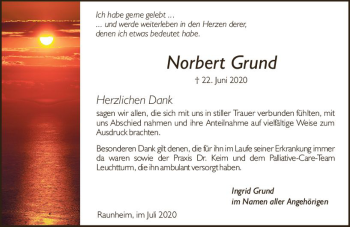 Traueranzeige von Norbert Grund von vrm-trauer