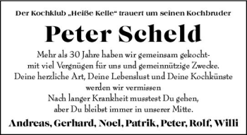 Traueranzeige von Peter Scheld von vrm-trauer