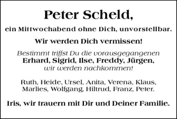 Traueranzeige von Peter Scheld von vrm-trauer