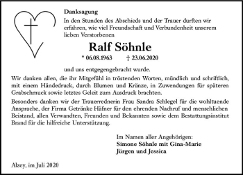 Traueranzeige von Ralf Söhnle von vrm-trauer