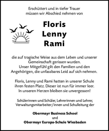 Traueranzeige von Rami  von vrm-trauer