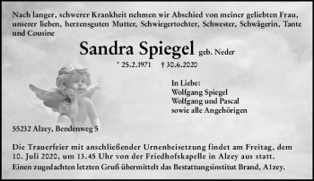 Traueranzeige von Wolfgang Spiegel von vrm-trauer