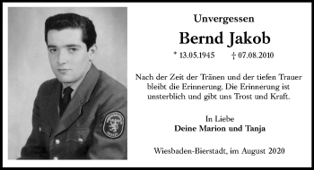 Traueranzeige von Bernd Jakob von vrm-trauer