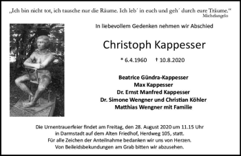 Traueranzeige von Christoph Kappesser von vrm-trauer