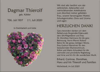 Traueranzeige von Dagmar Thierolf von vrm-trauer