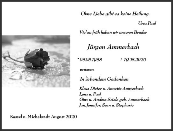 Traueranzeige von Jürgen Ammerbach von vrm-trauer