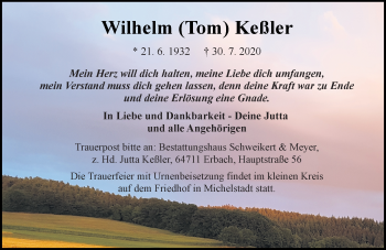 Traueranzeige von Wilhelm Keßler von vrm-trauer