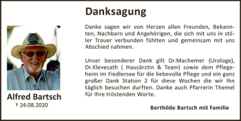 Traueranzeige von Alfred Bartsch von vrm-trauer