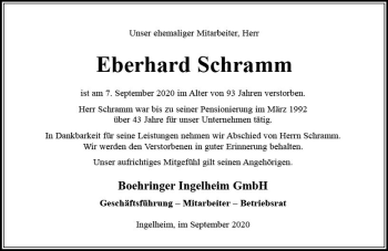Traueranzeige von Eberhard Schramm von vrm-trauer