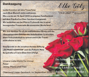 Traueranzeige von Elke Götz von vrm-trauer