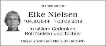 Traueranzeige von Elke Nielsen von vrm-trauer