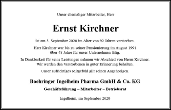 Traueranzeige von Ernst Kirchner von vrm-trauer