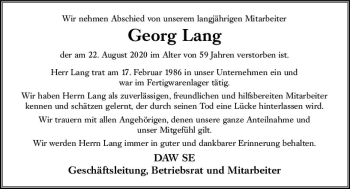 Traueranzeige von Georg Lang von vrm-trauer