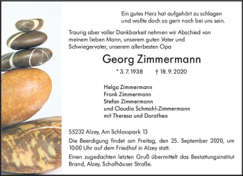 Traueranzeige von Georg Zimmermann von vrm-trauer