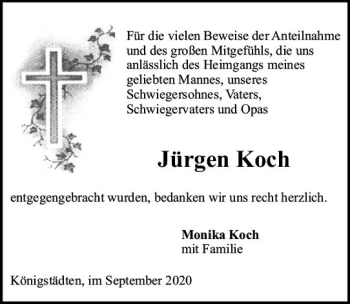 Traueranzeige von Jürgen Koch von vrm-trauer