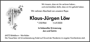 Traueranzeige von Klaus-Jürgen Löw von vrm-trauer