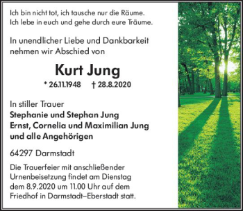 Traueranzeige von Kurt Jung von vrm-trauer