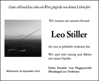 Traueranzeige von Leo Stiller von vrm-trauer