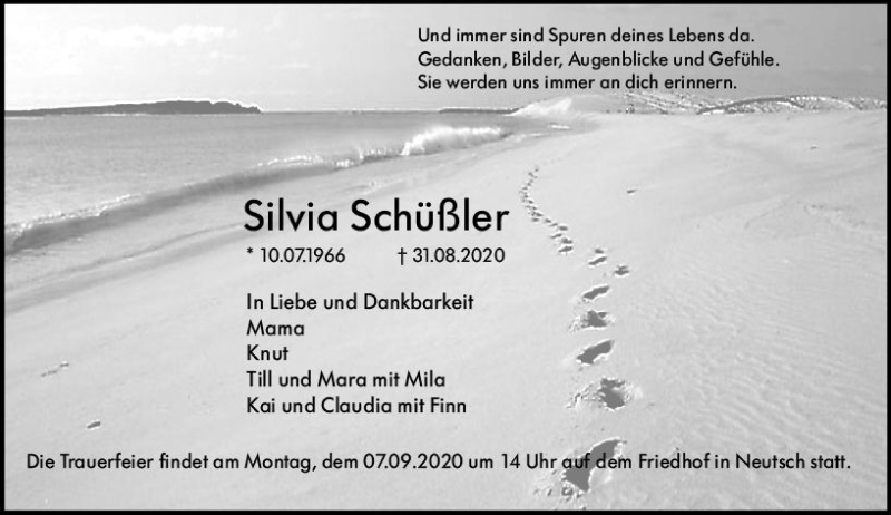  Traueranzeige für Silvia Schüssler vom 02.09.2020 aus vrm-trauer