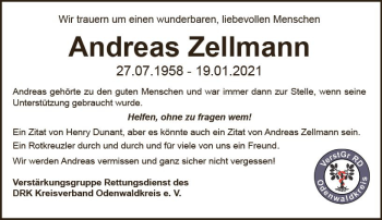 Traueranzeige von Andreas Zellmann von vrm-trauer