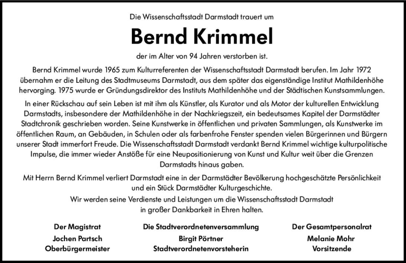  Traueranzeige für Bernd Krimmel vom 09.01.2021 aus vrm-trauer