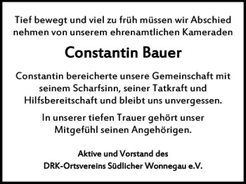 Traueranzeige von Constantin Bauer von vrm-trauer