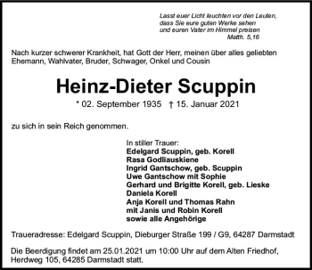 Traueranzeige von Heinz-Dieter Scuppin von vrm-trauer