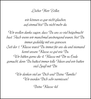 Traueranzeige von Roland Zöller von vrm-trauer