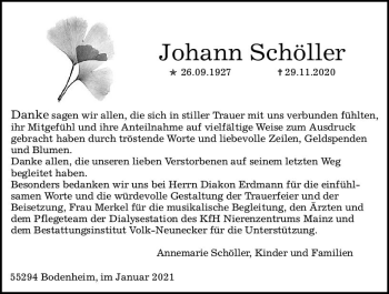 Traueranzeige von Joahnn Schöller von vrm-trauer