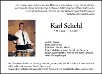 Traueranzeige von Karl Scheid von vrm-trauer