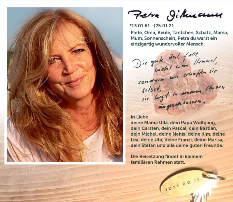  Traueranzeige für Petra Ditmann vom 30.01.2021 aus vrm-trauer