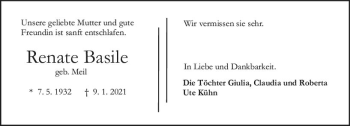 Traueranzeige von Renate Basile von vrm-trauer