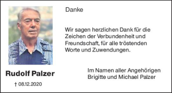 Traueranzeige von Rudolf Palzer von vrm-trauer