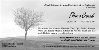Traueranzeige von Thomas Conrad von vrm-trauer