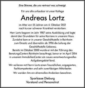 Traueranzeige von Andreas Lortz von vrm-trauer