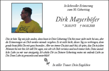 Traueranzeige von Dirk Mayerhöfer von vrm-trauer