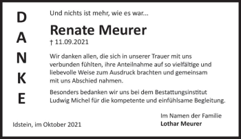 Traueranzeige von Renate Meurer von vrm-trauer