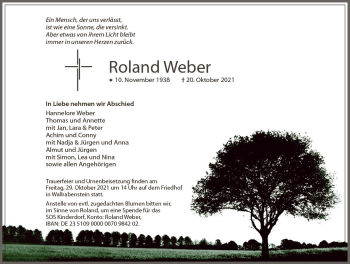 Traueranzeige von Roland Weber von vrm-trauer